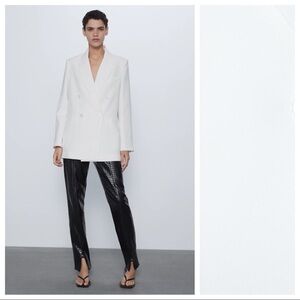NWT. Zara White Double Breasted Blazer. Size M.